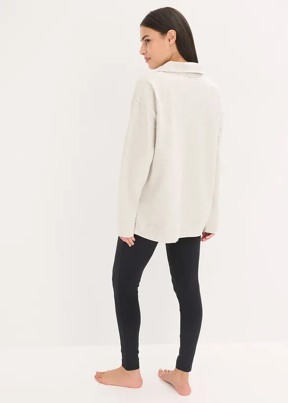 Loungewear Sweat Hausanzug mit Leggings in weiß von hinten (Totalaufnahme) - bonprix