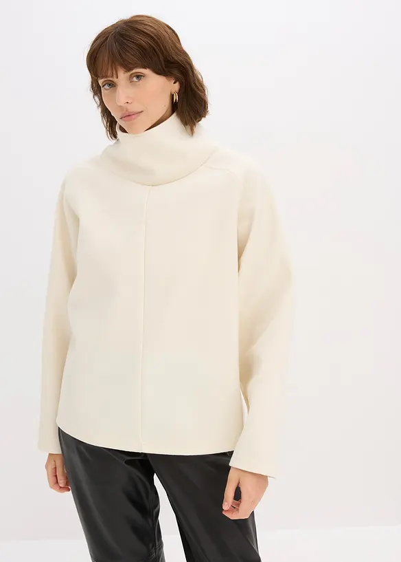 Rollkragenpullover in weiß von vorne (im Anschnitt) - bonprix Rollkragenpullover in weiß von vorne (im Anschnitt) - bonprix