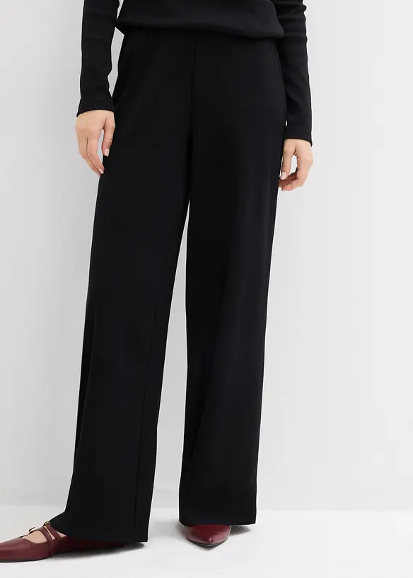 Ripp-Hose aus Bio-Baumwoll-Stretch in schwarz von vorne - bonprix Ripp-Hose aus Bio-Baumwoll-Stretch in schwarz von vorne - bonprix