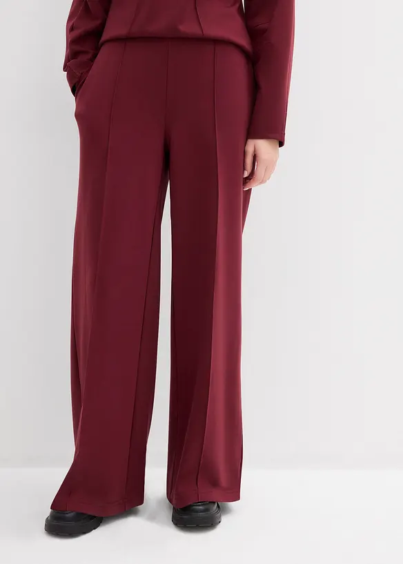 Palazzo-Hose aus bequemen Punto di Roma in rot von vorne - bonprix