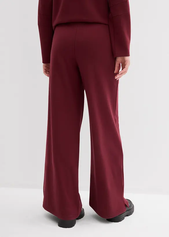 Palazzo-Hose aus bequemen Punto di Roma in rot von hinten - bonprix