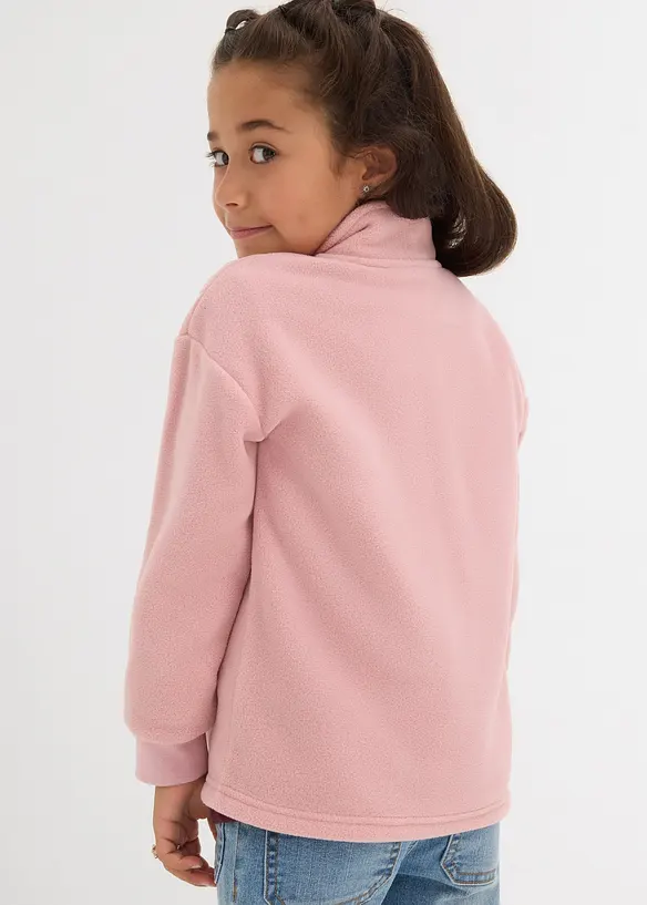 Fleecejacke in rosa von hinten (im Anschnitt) - bonprix