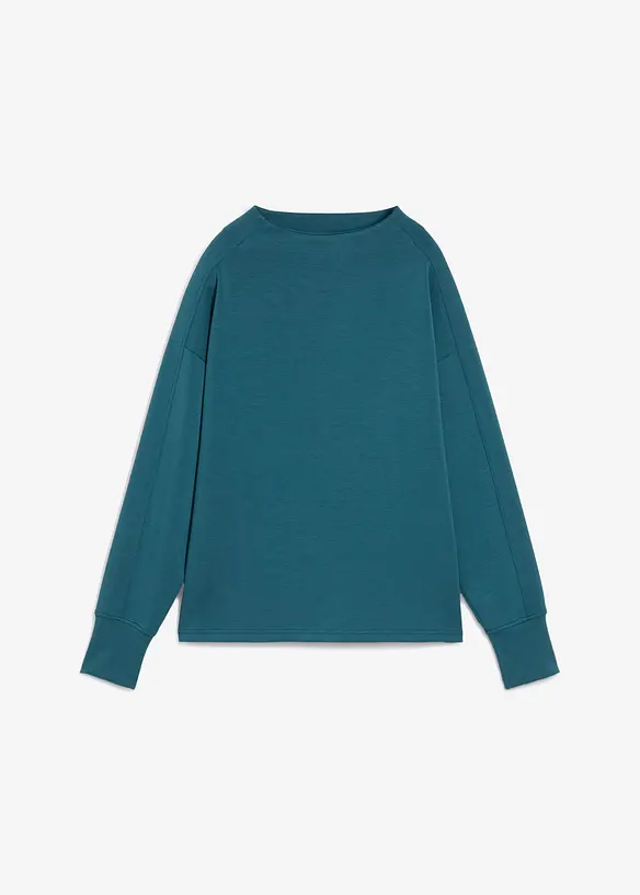 Oversize-Sweatshirt aus weichem Scuba in petrol von vorne - bonprix Oversize-Sweatshirt aus weichem Scuba in petrol von vorne - bonprix