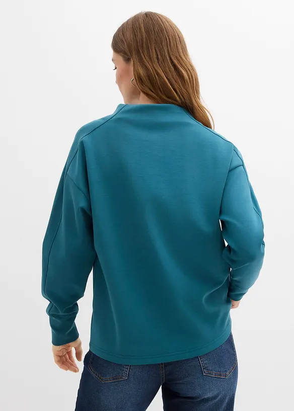 Oversize-Sweatshirt aus weichem Scuba in petrol von hinten (im Anschnitt) - bonprix Oversize-Sweatshirt aus weichem Scuba in petrol von hinten (im Anschnitt) - bonprix