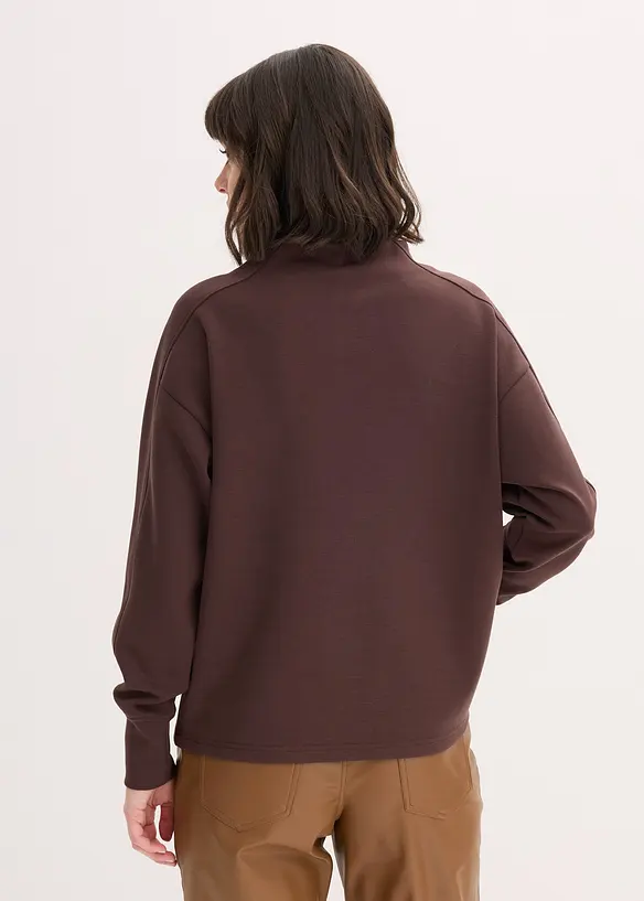 Oversize-Sweatshirt aus weichem Scuba in braun von hinten (im Anschnitt) - bonprix Oversize-Sweatshirt aus weichem Scuba in braun von hinten (im Anschnitt) - bonprix