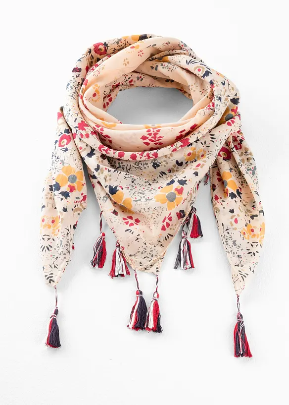 Tuch aus reiner Baumwolle in beige von vorne - bonprix
