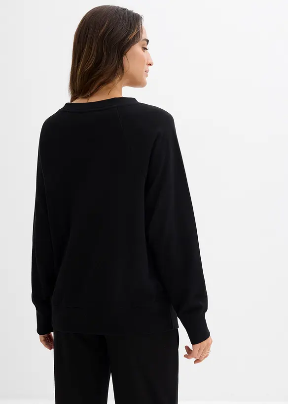 2-in-1 Umstands- und Still-Sweatshirt aus Bio-Baumwolle in schwarz von hinten (im Anschnitt) - bonprix 2-in-1 Umstands- und Still-Sweatshirt aus Bio-Baumwolle in schwarz von hinten (im Anschnitt) - bonprix