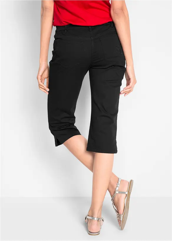3/4-Hose aus Baumwoll-Mix, Mid Waist in schwarz von hinten - bonprix 3/4-Hose aus Baumwoll-Mix, Mid Waist in schwarz von hinten - bonprix