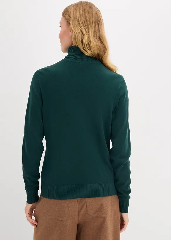 Rollkragenpullover in grün von hinten (im Anschnitt) - bonprix