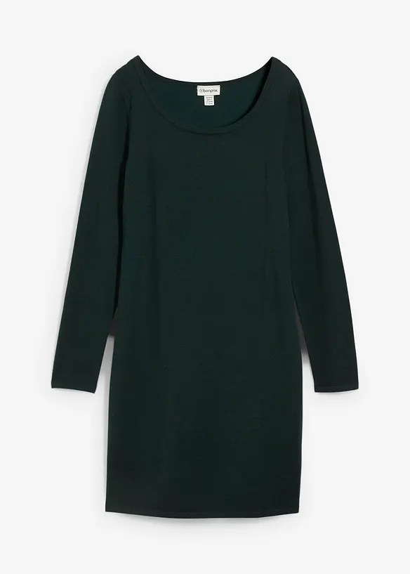 Strickkleid mit legerem Schnitt in grün von vorne - bonprix Strickkleid mit legerem Schnitt in grün von vorne - bonprix