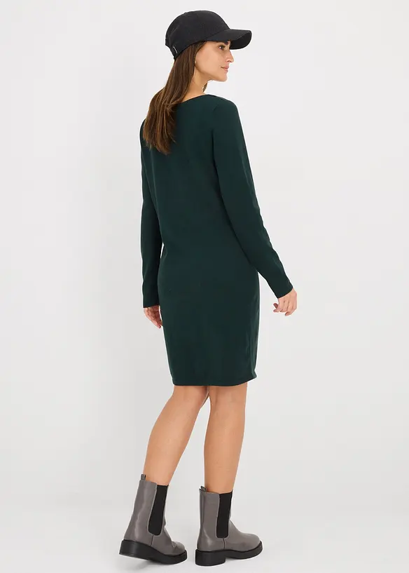 Strickkleid mit legerem Schnitt in grün von hinten (Totalaufnahme) - bonprix Strickkleid mit legerem Schnitt in grün von hinten (Totalaufnahme) - bonprix