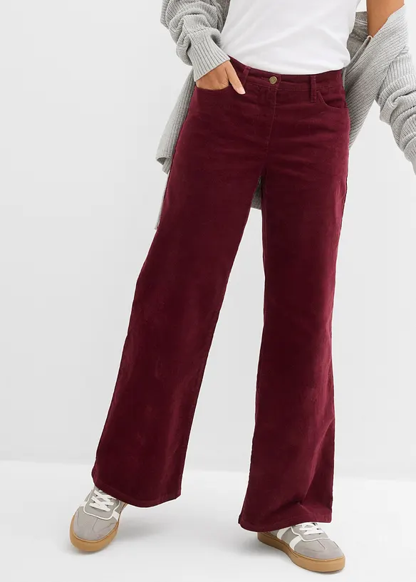 Marlene-Cordhose aus Baumwoll-Mix in rot von vorne - bonprix Marlene-Cordhose aus Baumwoll-Mix in rot von vorne - bonprix