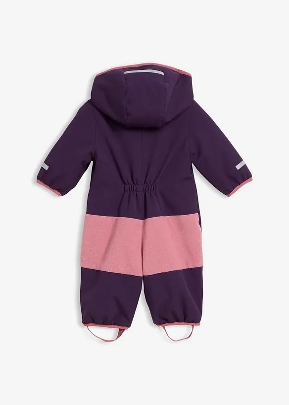 Wasserabweisender Softshell Overall in lila von hinten - bonprix