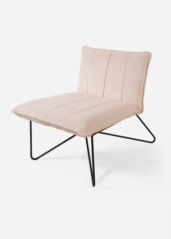 Sessel mit Metallgestell in beige von vorne - bonprix