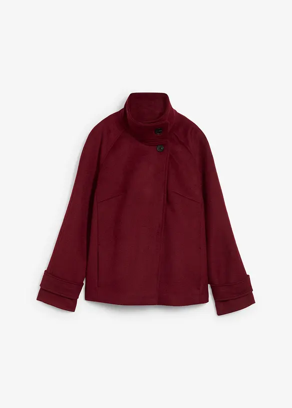 Jacke mit weichem Wollanteil in rot von vorne - bonprix