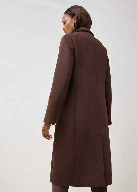 Blazermantel aus weichem Woll-Mix in braun von hinten (Totalaufnahme) - bonprix