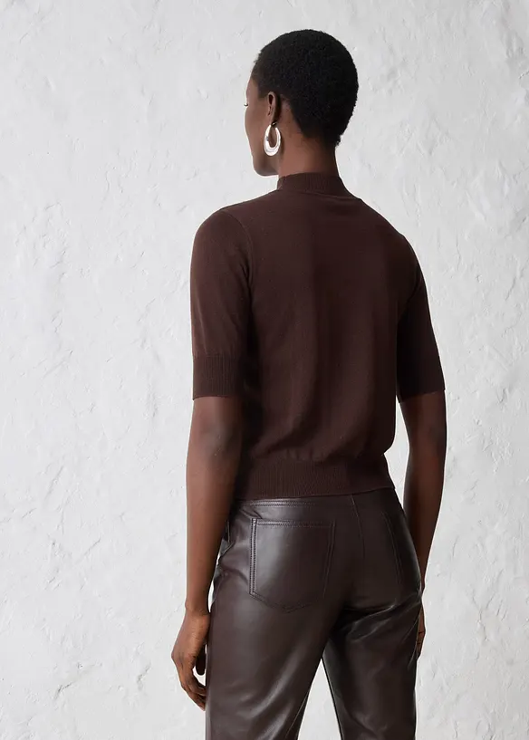 Rollkragenpullover aus weichem Woll-Mix in braun von hinten (im Anschnitt) - bonprix Rollkragenpullover aus weichem Woll-Mix in braun von hinten (im Anschnitt) - bonprix
