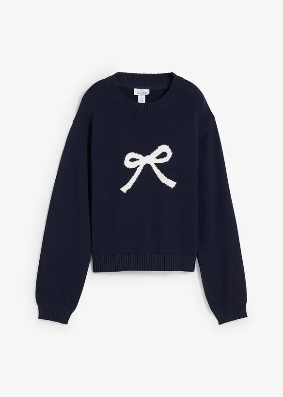 Pullover in blau von vorne - bonprix