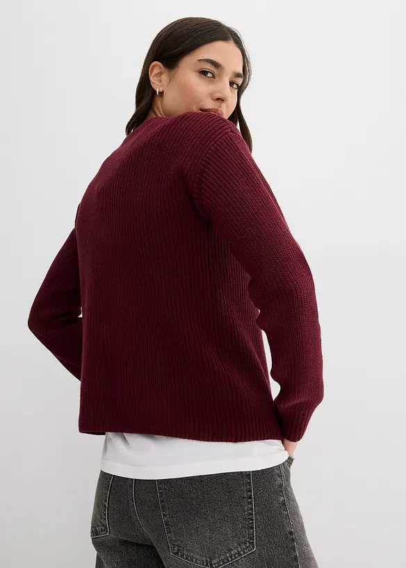 Strickjacke mit Schleifen-Detail in rot von hinten (im Anschnitt) - bonprix Strickjacke mit Schleifen-Detail in rot von hinten (im Anschnitt) - bonprix