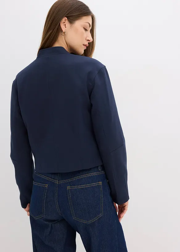 Blouson aus softem Viskose-Mix in blau von hinten (im Anschnitt) - bonprix