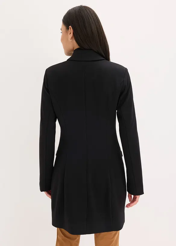 Longblazer aus Punto di Roma in schwarz von hinten (im Anschnitt) - bonprix Longblazer aus Punto di Roma in schwarz von hinten (im Anschnitt) - bonprix