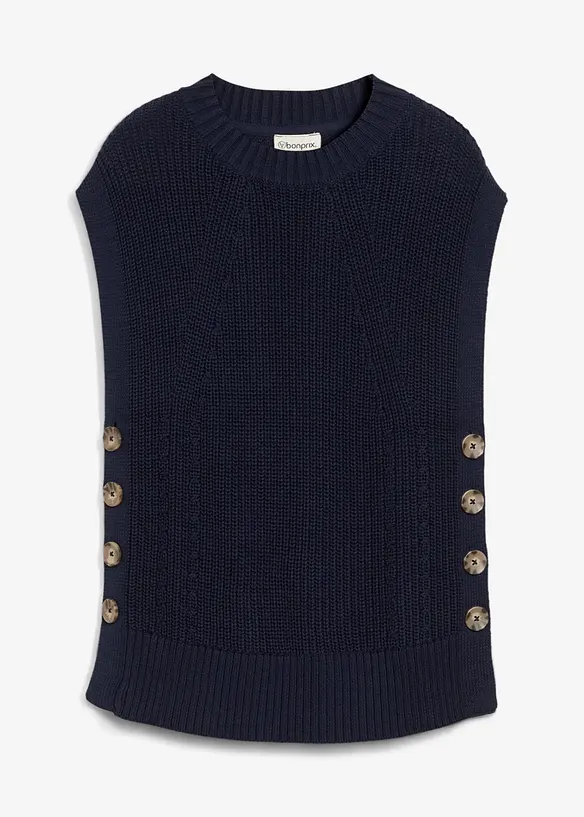 Strick-Pullunder in blau von vorne - bonprix Strick-Pullunder in blau von vorne - bonprix