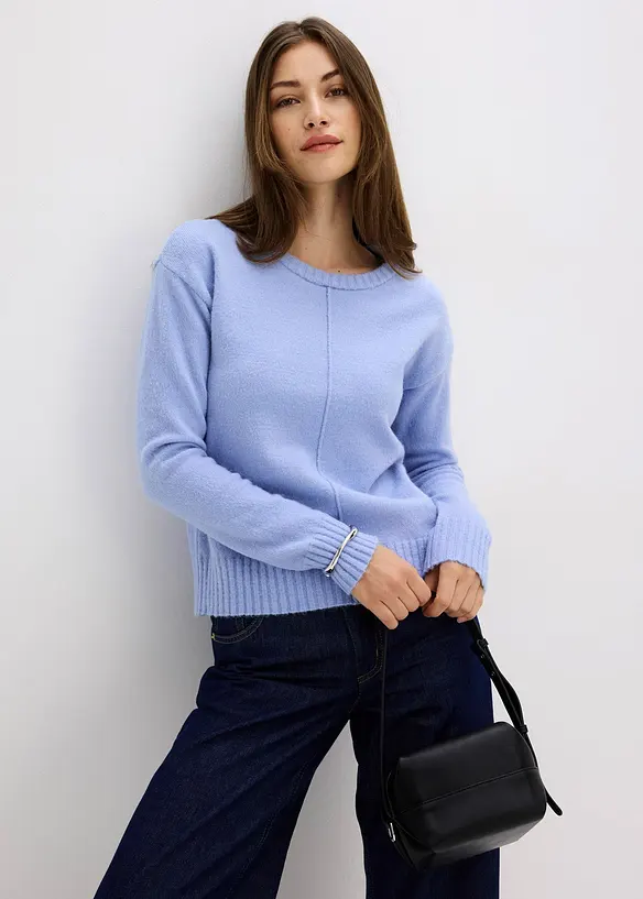 Pullover in blau von vorne (im Anschnitt) - bonprix Pullover in blau von vorne (im Anschnitt) - bonprix