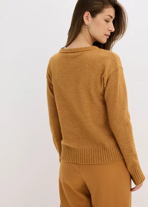 Pullover in braun von hinten (im Anschnitt) - bonprix Pullover in braun von hinten (im Anschnitt) - bonprix