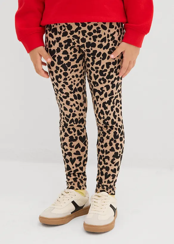 Leggings aus elastischem Bio-Baumwoll-Mix (2er Pack) in grau von vorne - bonprix