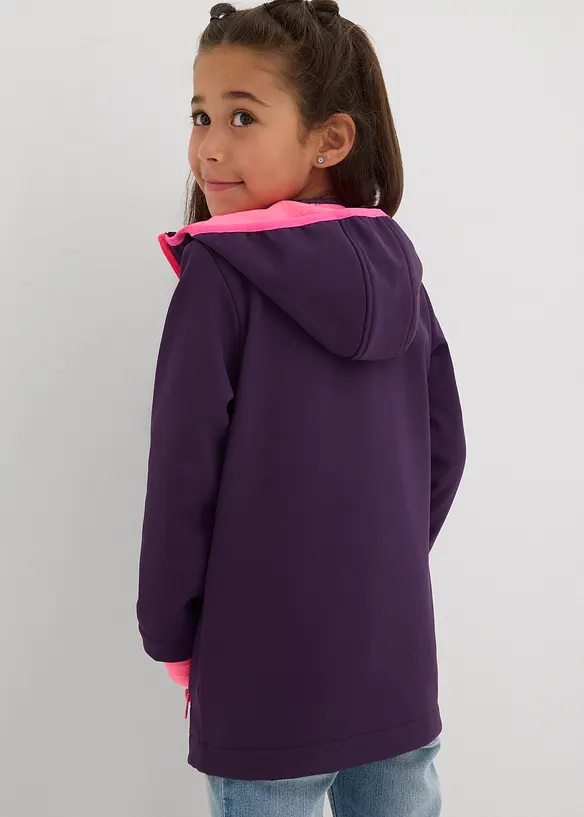 Thermo-Softshelljacke, wasserabweisend in lila von hinten (im Anschnitt) - bonprix