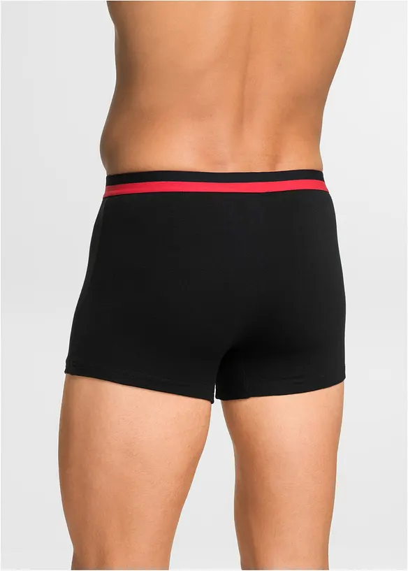 Boxershorts eng mit Baumwolle (3er Pack) in schwarz von hinten - bonprix