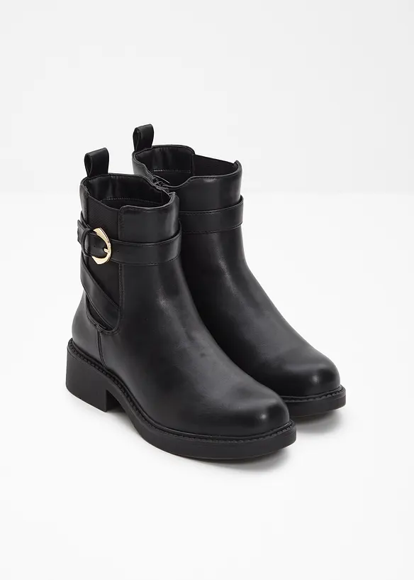 Chelsea-Boots mit Schnalle in schwarz - bonprix