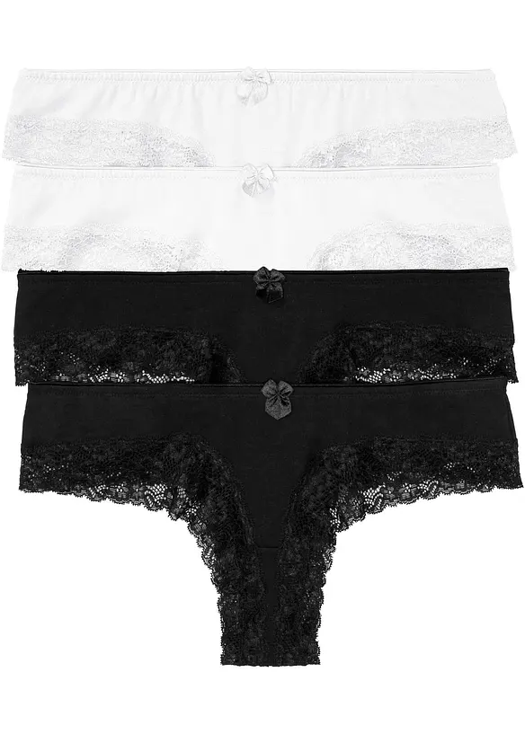 Brazilslip mit weicher Baumwolle (4er Pack) in schwarz - bonprix