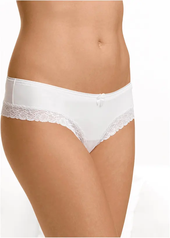 Brazilslip mit weicher Baumwolle (4er Pack) in schwarz von vorne - bonprix
