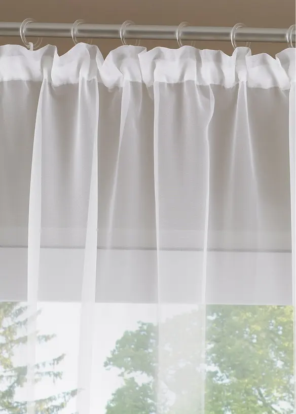 Gardinen Store mit Satinband in weiß (Detailaufnahme) - bonprix