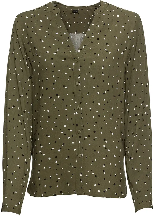 Bluse aus reiner Viskose in grün von vorne - bonprix Bluse aus reiner Viskose in grün von vorne - bonprix