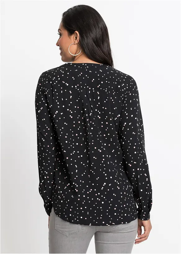 Bluse aus reiner Viskose in schwarz von hinten (im Anschnitt) - bonprix Bluse aus reiner Viskose in schwarz von hinten (im Anschnitt) - bonprix