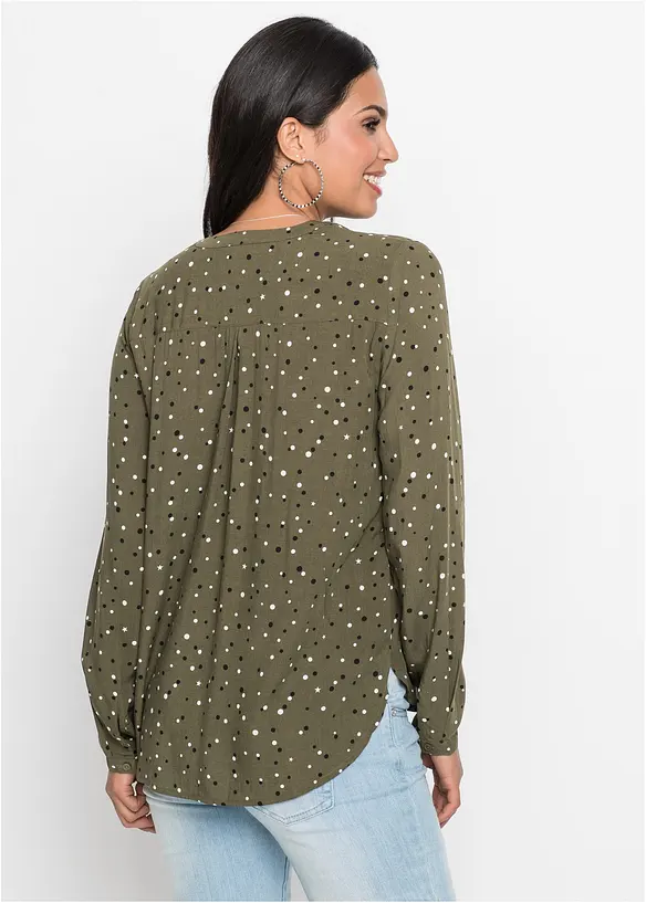 Bluse aus reiner Viskose in grün von hinten (im Anschnitt) - bonprix Bluse aus reiner Viskose in grün von hinten (im Anschnitt) - bonprix