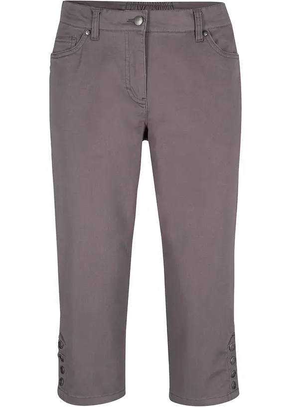 Capri-Hose aus Baumwoll-Mix in grau von vorne - bonprix Capri-Hose aus Baumwoll-Mix in grau von vorne - bonprix