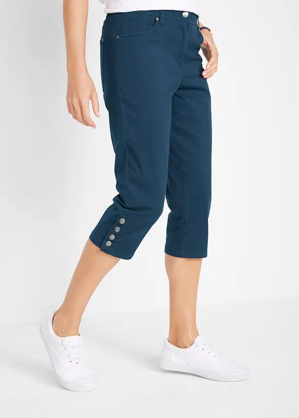 Capri-Hose aus Baumwoll-Mix in blau von vorne - bonprix Capri-Hose aus Baumwoll-Mix in blau von vorne - bonprix