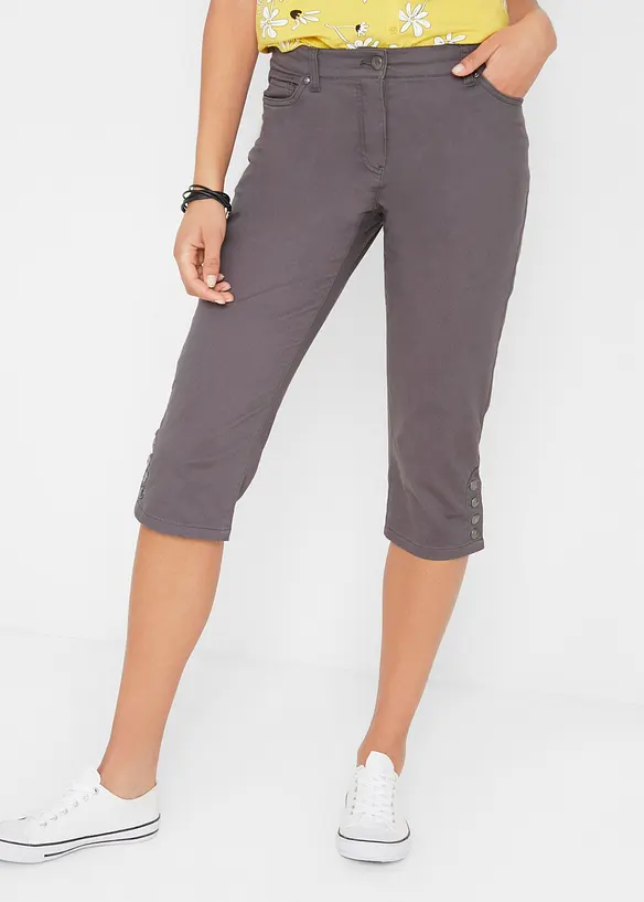 Capri-Hose aus Baumwoll-Mix in grau von vorne - bonprix Capri-Hose aus Baumwoll-Mix in grau von vorne - bonprix