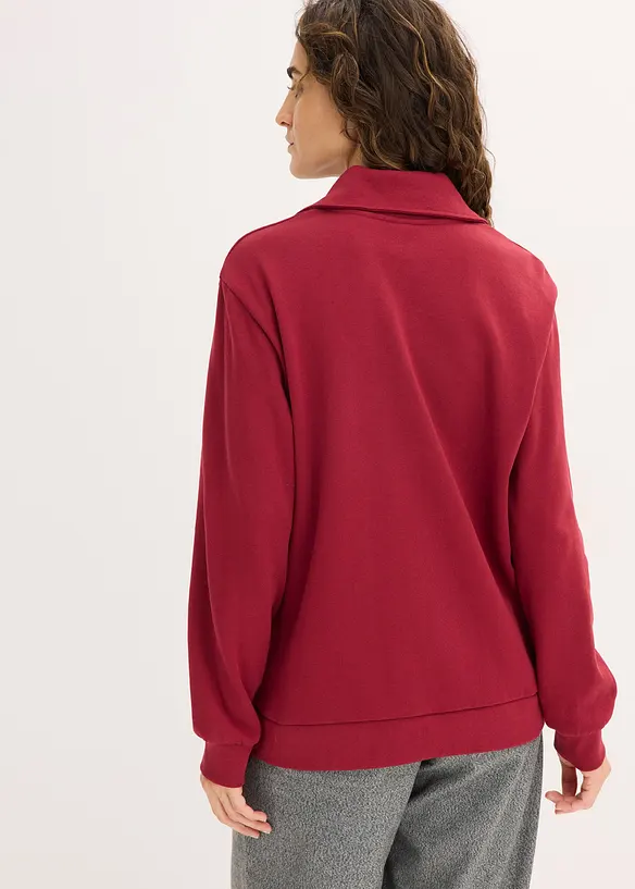 Oversize-Sweatshirt mit Reißverschluss in rot von hinten (im Anschnitt) - bonprix Oversize-Sweatshirt mit Reißverschluss in rot von hinten (im Anschnitt) - bonprix