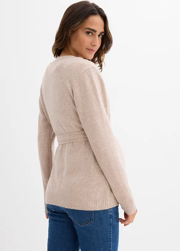 Umstandsstrickjacke für die Schwangerschaft und danach in beige von hinten (im Anschnitt) - bonprix Umstandsstrickjacke für die Schwangerschaft und danach in beige von hinten (im Anschnitt) - bonprix