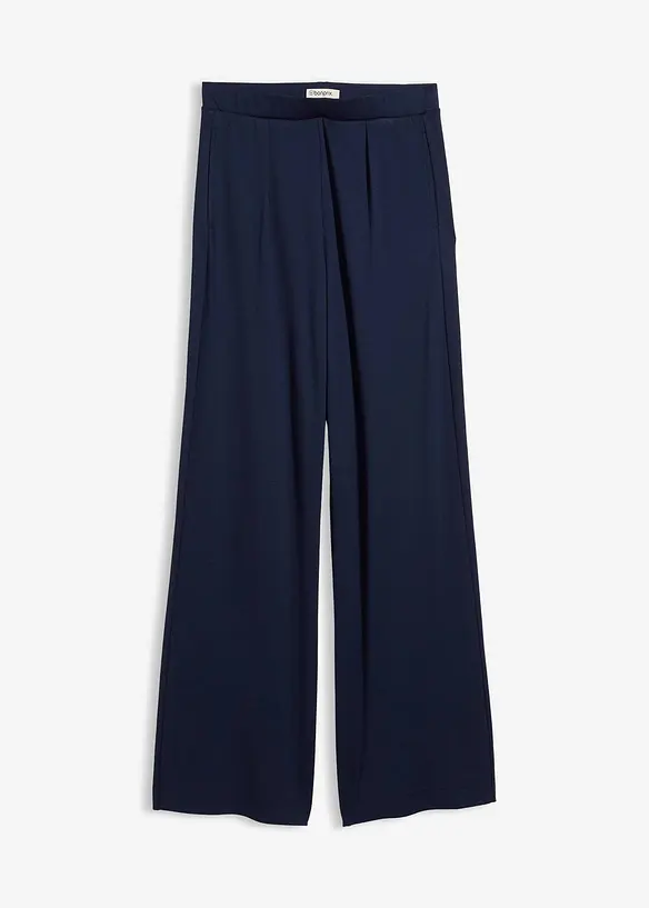 Palazzo-Hose aus bequemen Punto di Roma in blau von vorne - bonprix