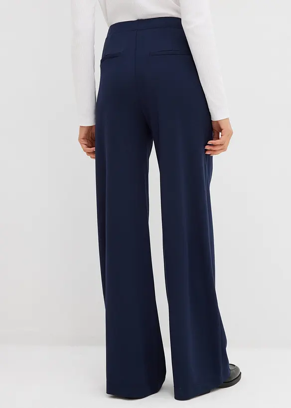 Palazzo-Hose aus bequemen Punto di Roma in blau von hinten - bonprix