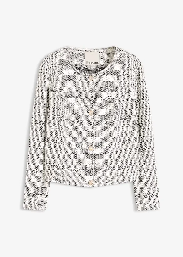 Bouclé Cardigan aus Baumwolle in schwarz von vorne - bonprix Bouclé Cardigan aus Baumwolle in schwarz von vorne - bonprix