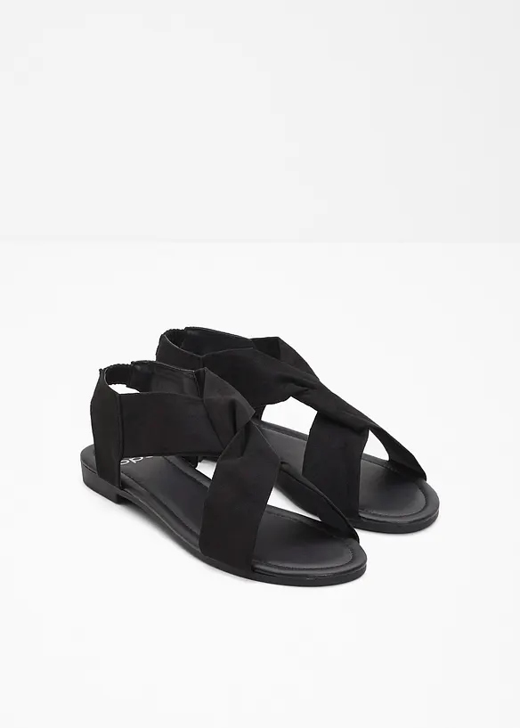 Sandalen mit flexiblen Riemen in schwarz - bonprix