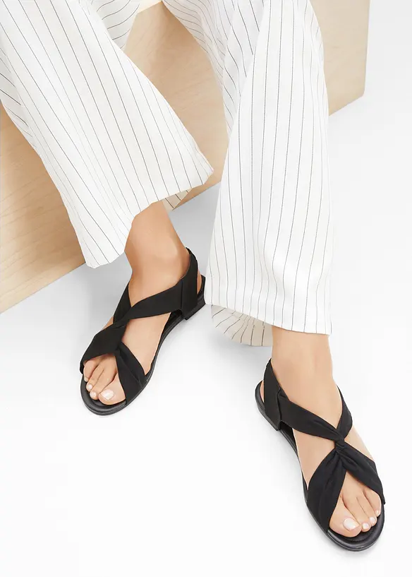 Sandalen mit flexiblen Riemen in schwarz - bonprix