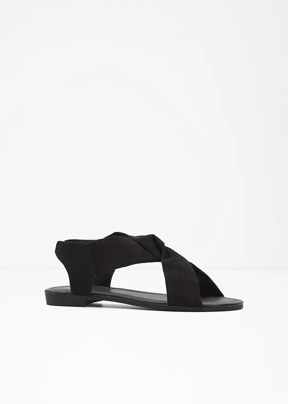Sandalen mit flexiblen Riemen in schwarz von vorne - bonprix