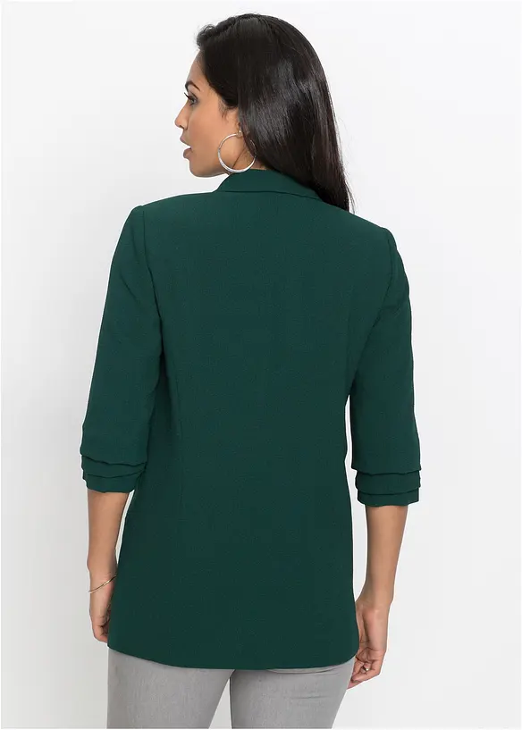 Longblazer mit drapierten Ärmeln in grün von hinten (im Anschnitt) - bonprix Longblazer mit drapierten Ärmeln in grün von hinten (im Anschnitt) - bonprix